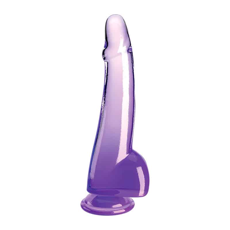 King Cock Clear Dildo Med Kugler 25 Cm - Lilla