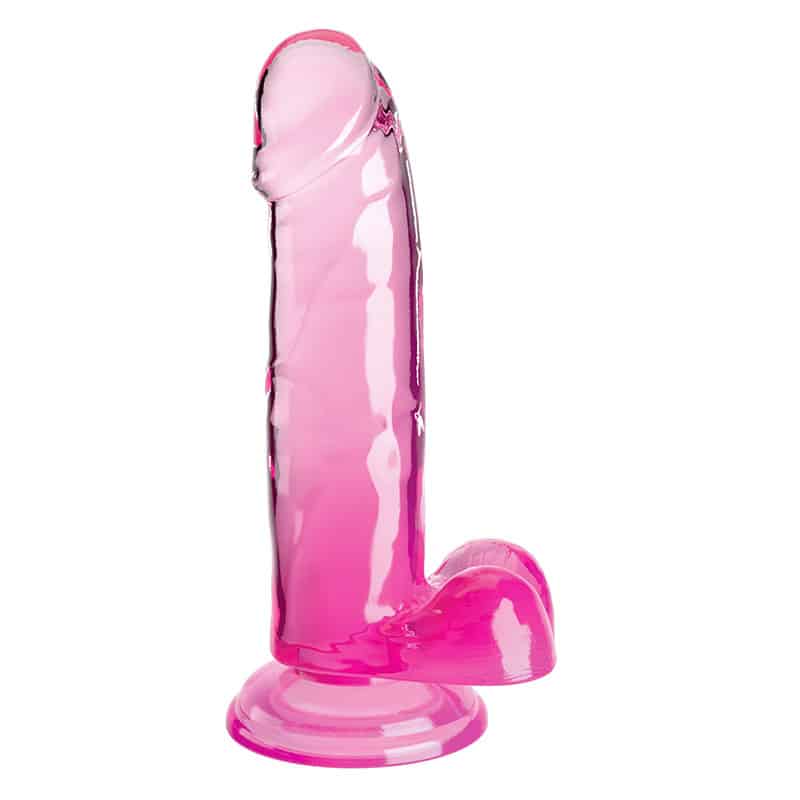King Cock Clear Dildo Med Sugekop 18 Cm Pink / Lilla - Pink