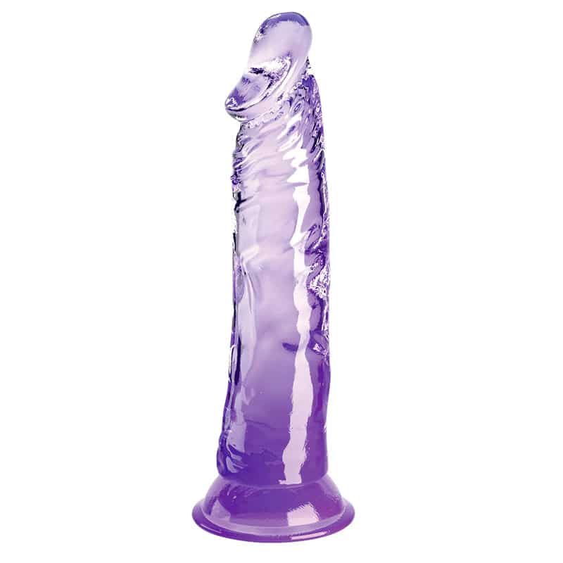 King Cock Clear Dildo Med Sugekop 20 Cm - Lilla