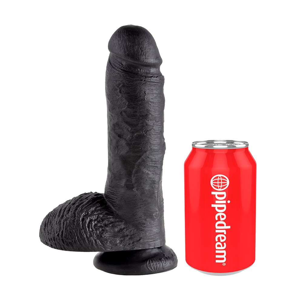 King Cockâ® Dildo Med Kugler 20 Cm Sort