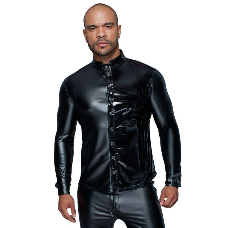 Noir Handmade Amadis Wetlook Skjorte Sort - Xl