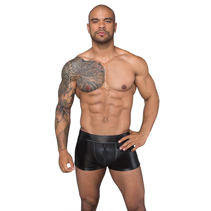 Noir Handmade John Wetlook Boxershorts Med Lynlås - S