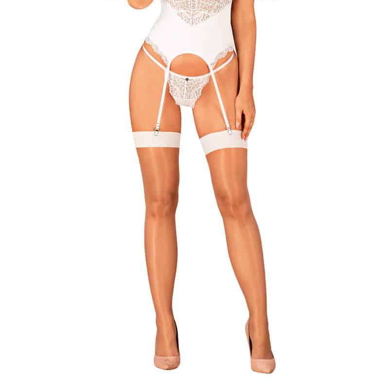 Obsessive Delicate Strømper Til Hofteholder Hvid - L/xl