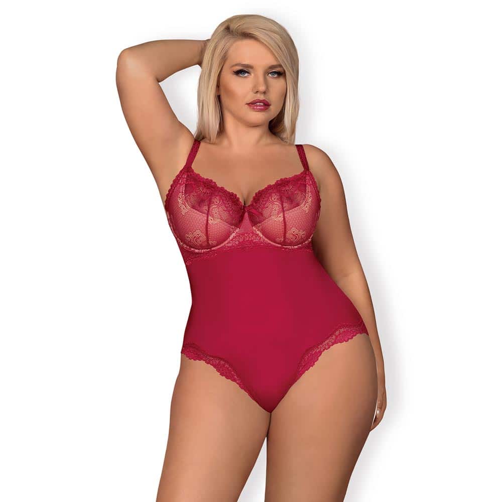 Obsessive Rosalyne Bodystocking Rød - Xxl