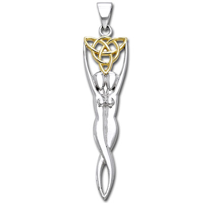Vedhæng Gudinder Med Triquetra - Treenighedssymbolet - 53mm -  U/kæde