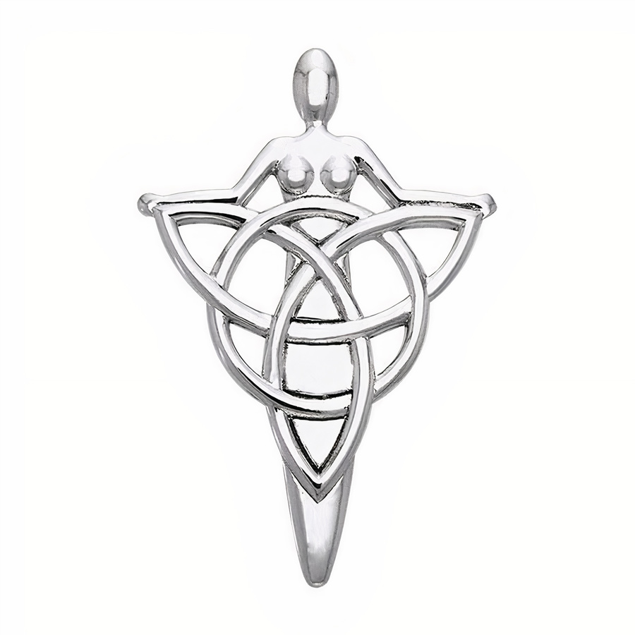 Vedhæng Gudinde Med Triquetra - Treenighedssymbolet - 45mm - U/kæde