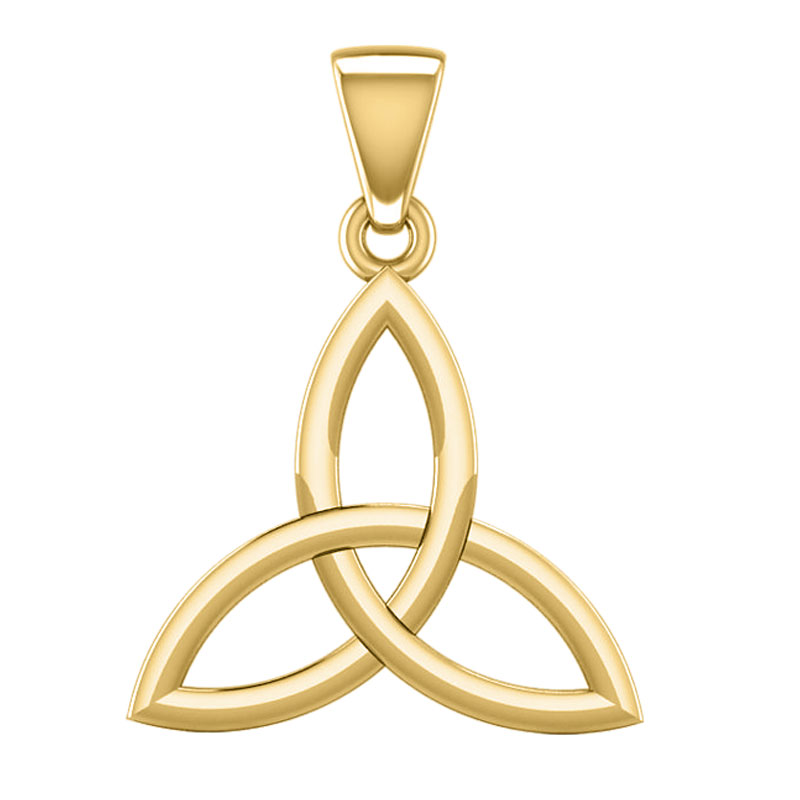 Vedhæng Med Triquetra - Treenighedssymbolet - 25mm - U/kæde - Forgyldt - 14 Karat Guld