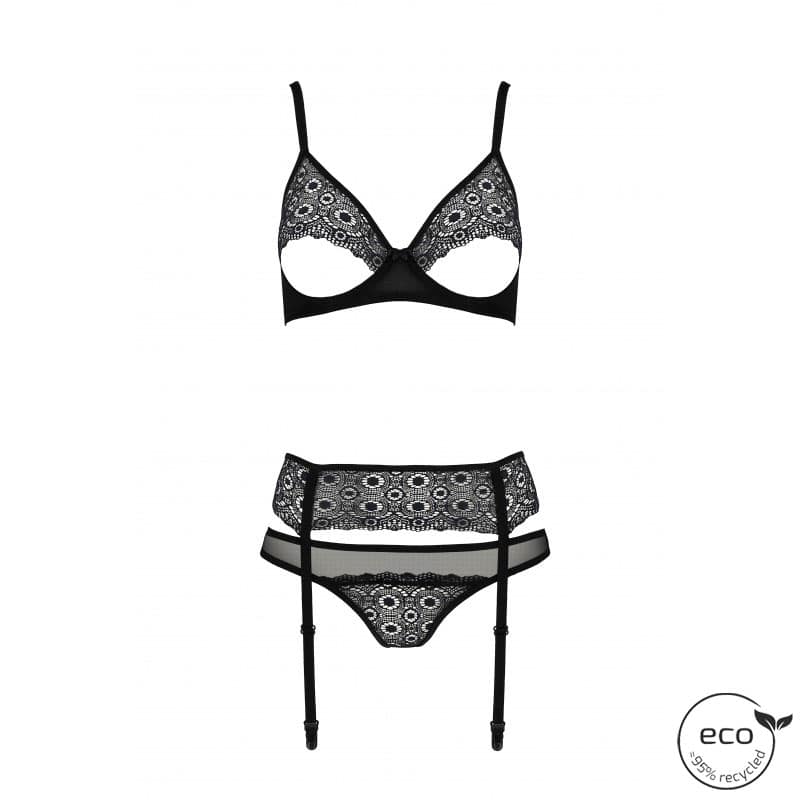 Passion Eco Zinnia Hofteholder Sæt Sort - S/m