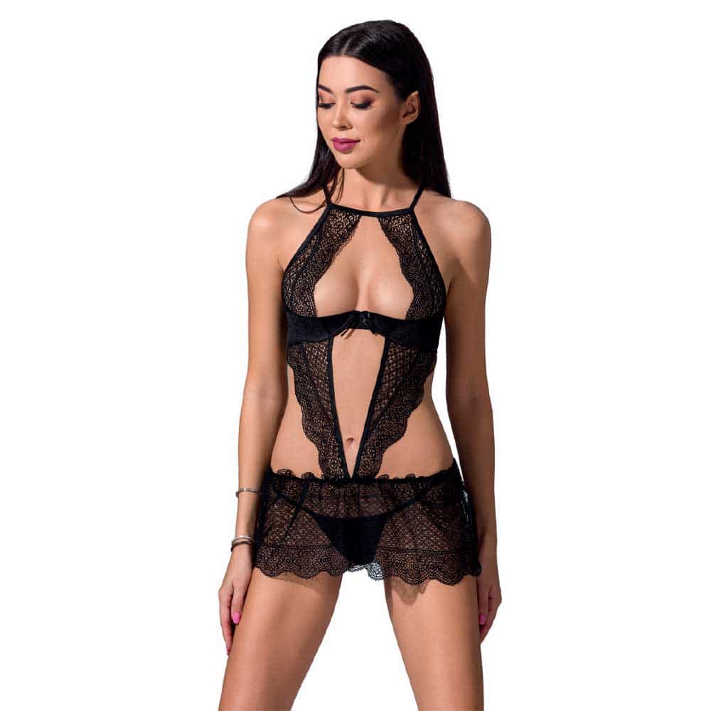 Passion Yona Chemise Sort - S/m