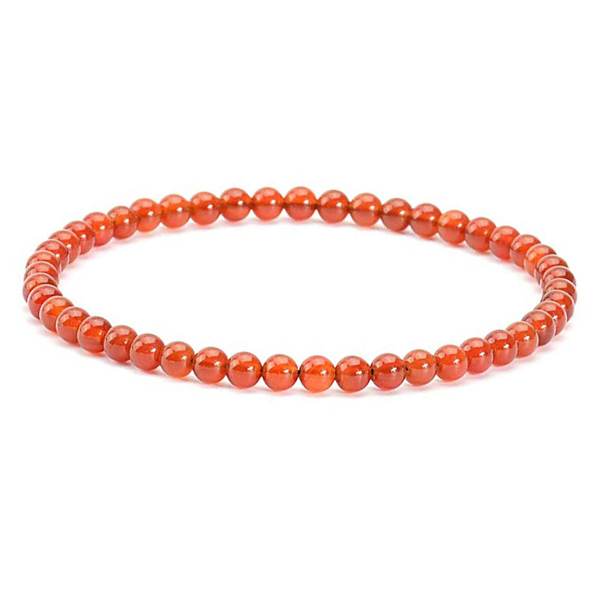 Armbånd Rød Agat - 4mm