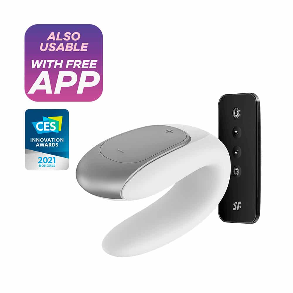 Satisfyer Double Fun App-styret Par Vibrator - Hvid