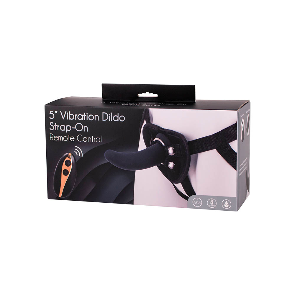 Sort Dildo Strap-on Med Vibrator 13 Cm