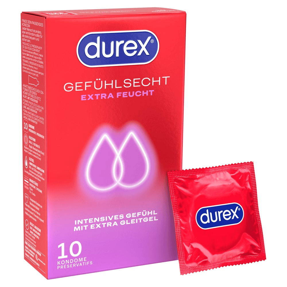 Durex Gefühlsecht Extra Feucht Kondomer 10 Stk.