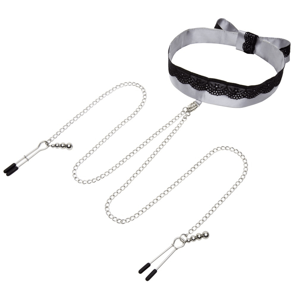 Fifty Shades Of Grey Play Nice Satin Collar & Nipple Clamps