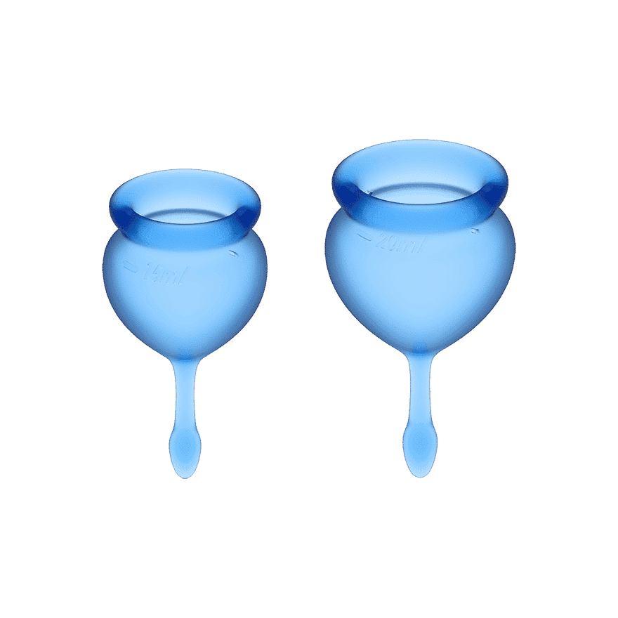 Satisfyer Feel Good Menstruationskop 2 Pak - Mørkeblå
