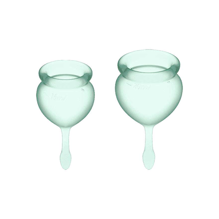 Satisfyer Feel Good Menstruationskop 2 Pak - Lysegrøn