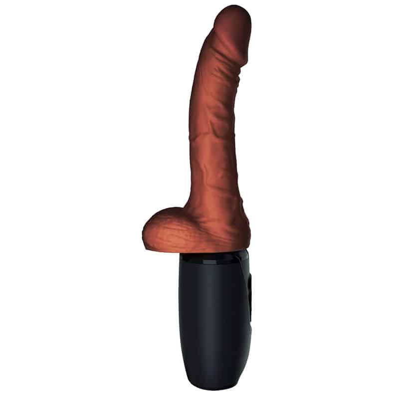 King Cockâ® Plus Thrusting Dildo Med Kugler Og Varme 19 Cm Brun