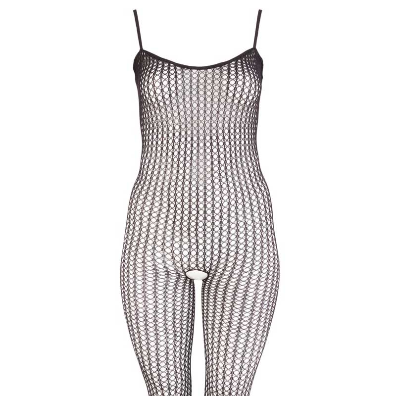 No:xqse Ava Bundløs Net Catsuit Sort - M/l