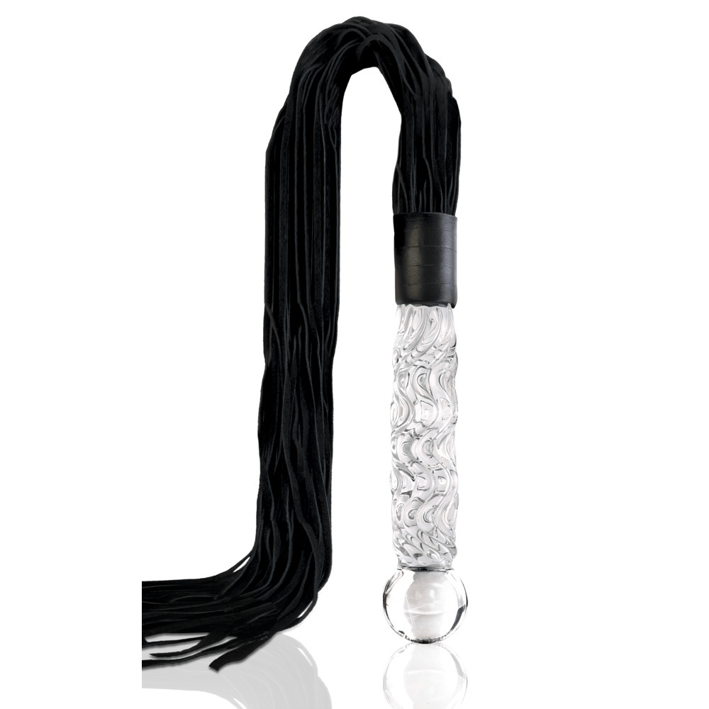 Icicles Hand Blown Glass Whip Med Glasdildo