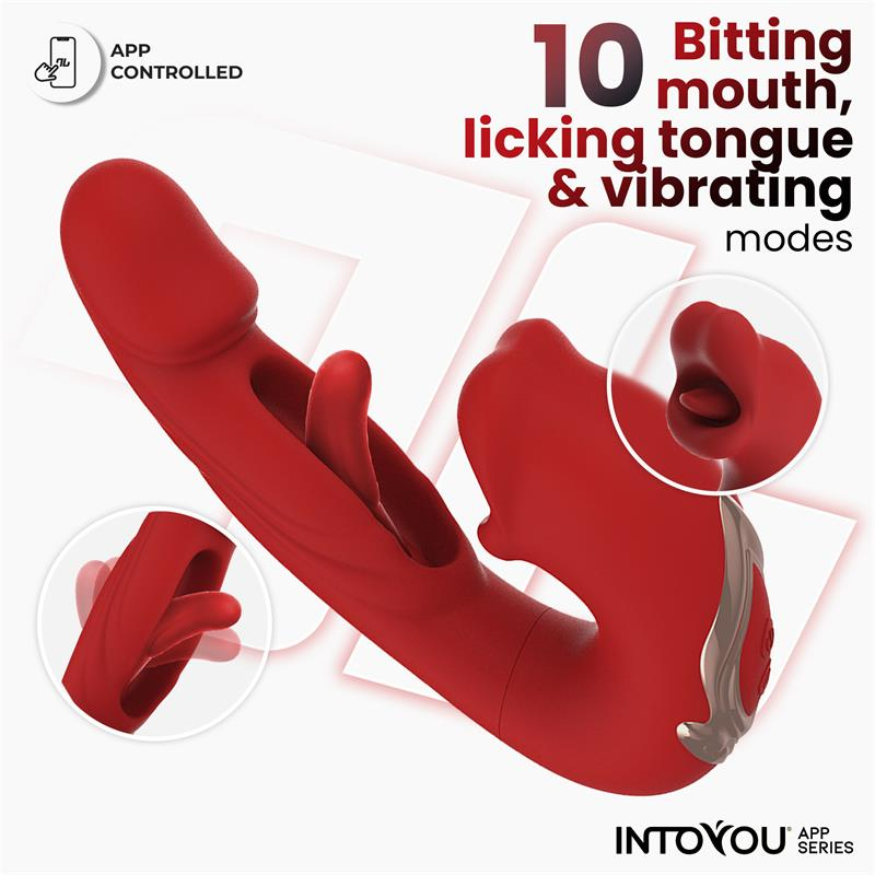 Mouty Vibe With Biting & Flipping  -  Avanceret App-styret Vibrator