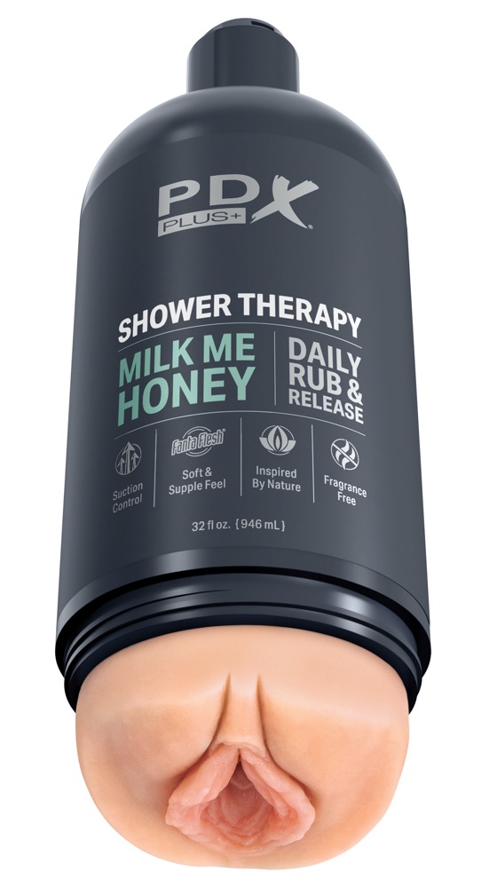 Pdx Plus Shower Therapy Milk Me Honey Masturbator Med Sugekop