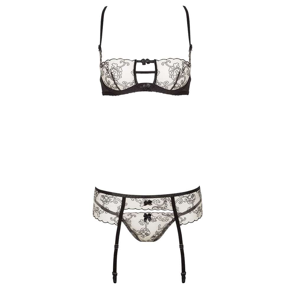 Beauty Night Fashion Philippa Hofteholder Sæt Nude Og Sort - L/xl