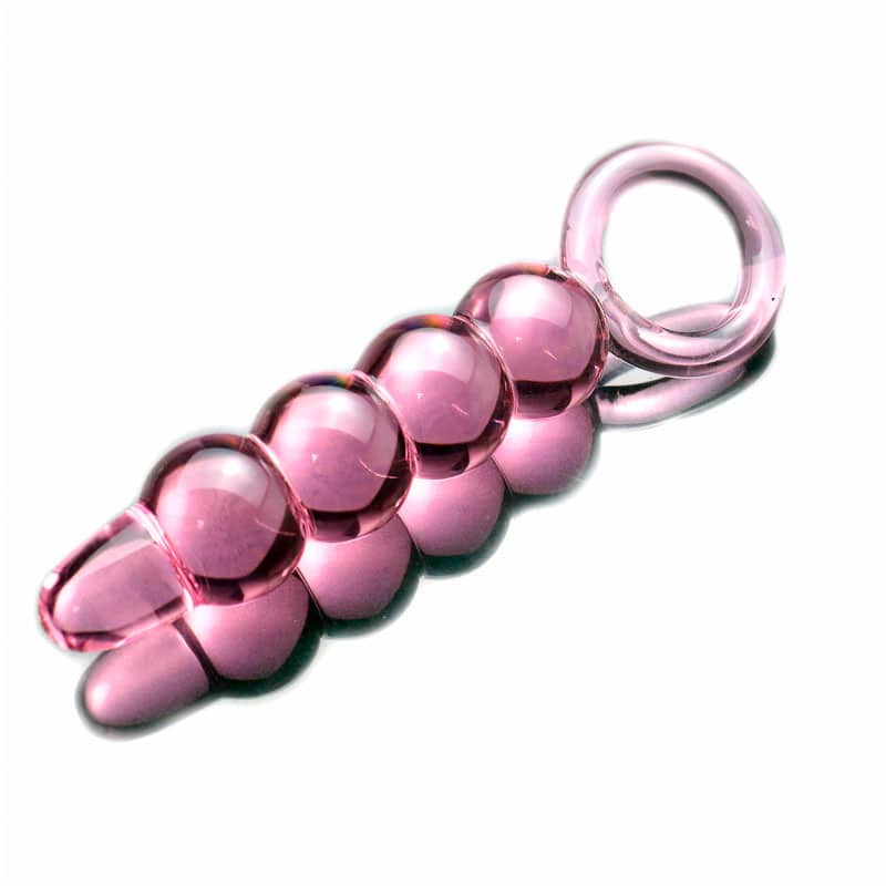 Celestials Beaded Glas Dildo Pink