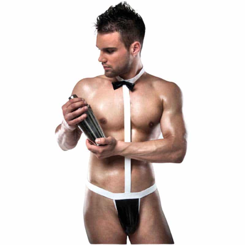 Passion The Bartender Body-streng Til Mænd Sort Og Hvid - Xxl/xxxl