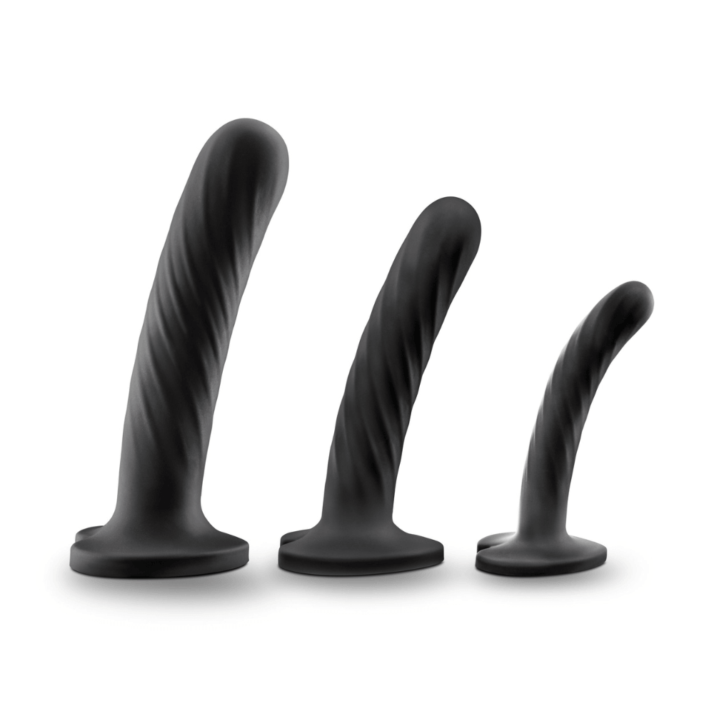 Temptasia Twist Dildo Sæt Med 3 Silikone Dildoer Og Sugekop